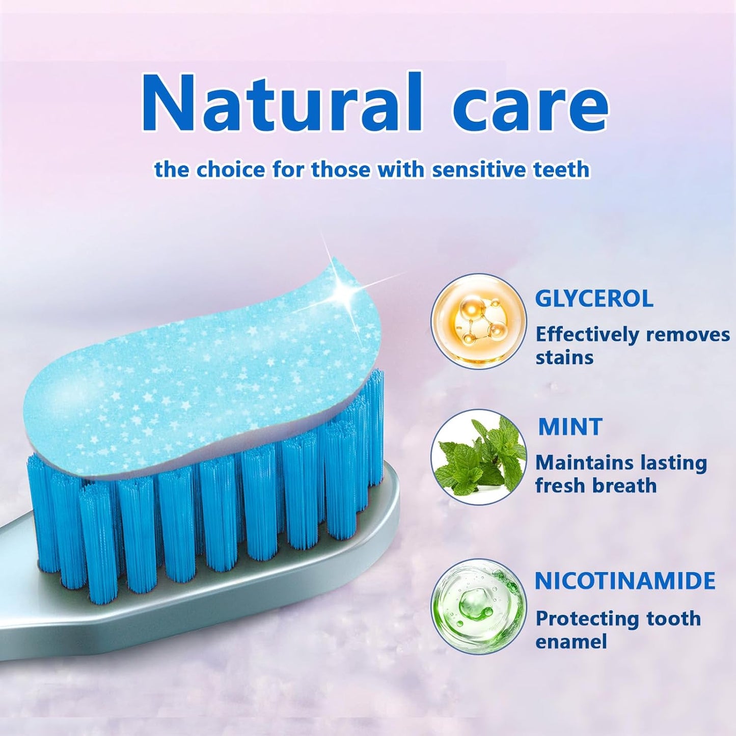 Niacinamide Whitening Toothpaste, Effectively Whitens Teeth, Protects Tooth Enamel, Freshens Breath 24 Hours, Fluoride-Free Formula is Suitable for Sensitive Teeth 3.53 Ounce (Pack of 1)