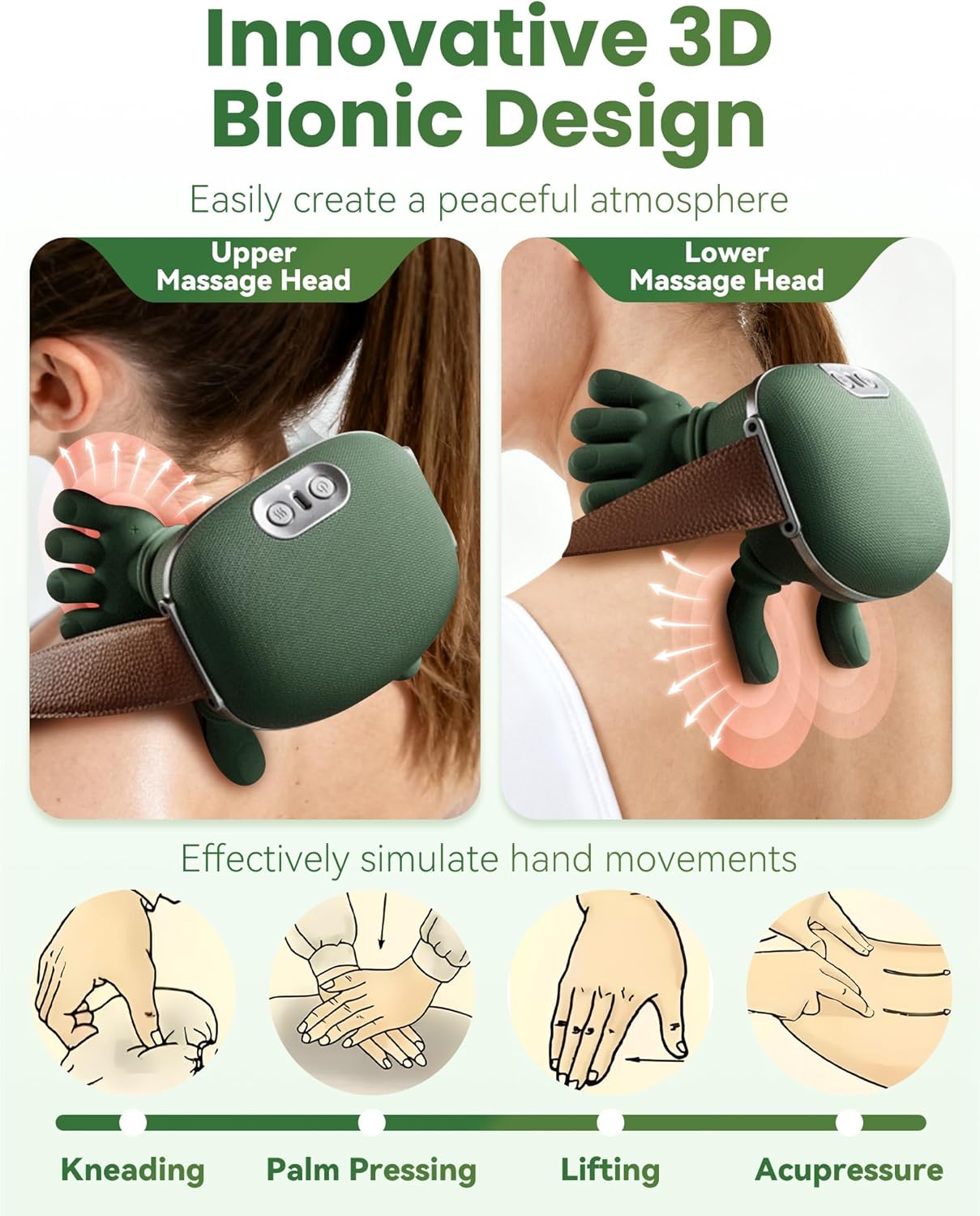 Neck and Shoulder Pro Hands Massage, N7 Master Hand Shoulders and Necks Massager Cervical Massager with Heat Kneading, 3 Modes & 2 Temperature Levels, Neck & Shoulder Pro™ for Relief (1PCS)