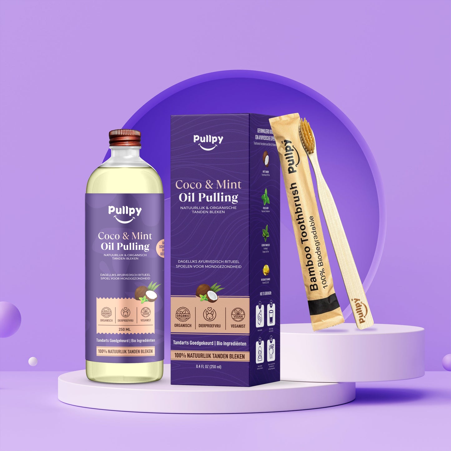 DUO COMBO Mondspoeling Oil Pulling Coco & Mint met 8 Oliën + Vitamines D3, E & K2 | Zeg vaarwel tegen tandplak, slechte adem & gevoelig tandvlees